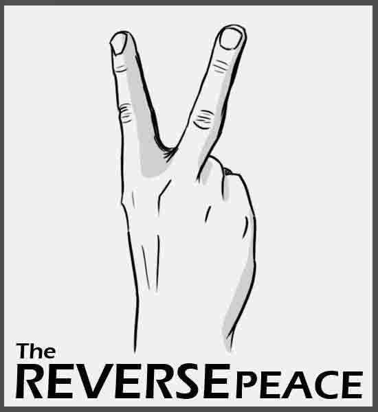 Reverse Peace Sign